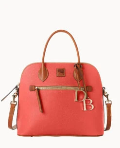 Pebble Grain Large Domed Satchel Wine -Dooney & Bourke B1955G 9PGEPAKR