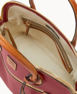 Pebble Grain Large Domed Satchel Wine -Dooney & Bourke B1955G 9PWNPAKR ALT2 1