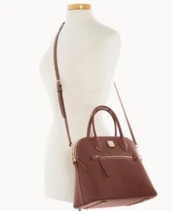 Saffiano Large Domed Satchel Amber -Dooney & Bourke B1955G SIARSIAR ALT4 1