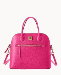 Saffiano Large Domed Satchel Amber -Dooney & Bourke B1955G SIFHSIFH