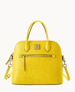 Saffiano Large Domed Satchel Amber -Dooney & Bourke B1955G SIFOSIFO