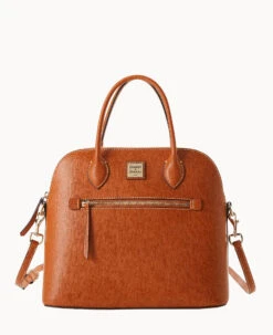 Saffiano Large Domed Satchel Amber -Dooney & Bourke B1955G SINASINA