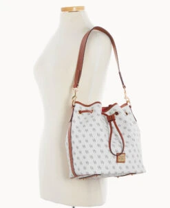 Gretta Drawstring Bone -Dooney & Bourke B1961G NGBOPATN ALT4