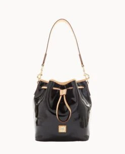 Patent Drawstring Black 17 Patent Drawstring Black -Dooney & Bourke B1961G PTBLSVNA 1