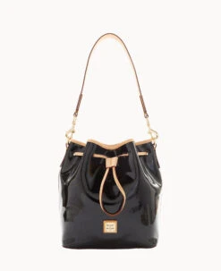 Patent Drawstring Black 21 Patent Drawstring Black -Dooney & Bourke B1961G PTBLSVNA 2