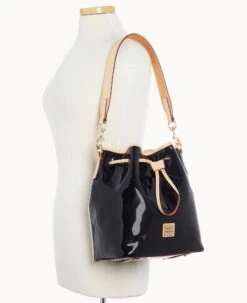 Patent Drawstring Black 20 Patent Drawstring Black -Dooney & Bourke B1961G PTBLSVNA ALT4 1