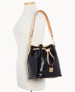 Patent Drawstring Black 16 Patent Drawstring Black -Dooney & Bourke B1961G PTBLSVNA ALT4