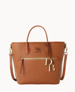 Pebble Grain Handle Tote Caramel