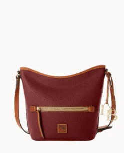 Pebble Grain Zip Sac Wine -Dooney & Bourke B1972G 9PBXPAKR