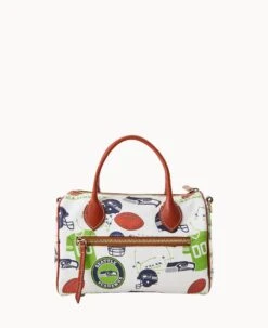 NFL Seahawks Barrel Satchel SEAHAWKS -Dooney & Bourke B1973G QWMWPATNSEAH ALT3 1