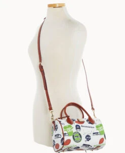 NFL Seahawks Barrel Satchel SEAHAWKS -Dooney & Bourke B1973G QWMWPATNSEAH ALT4