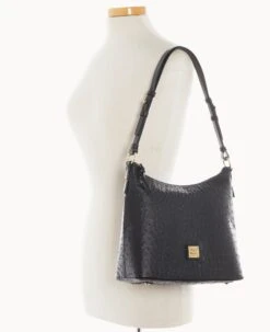Ostrich Hobo Black -Dooney & Bourke B2030G OTBLPABL ALT4 1
