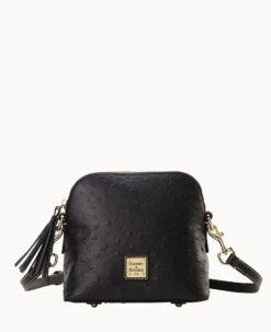 Ostrich Domed Crossbody Black 18 Ostrich Domed Crossbody Black -Dooney & Bourke B2059G OTBLPABL 1