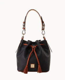 Pebble Grain Drawstring Black Black -Dooney & Bourke B2077G AWBLPATN