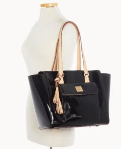 Patent East West Shopper Black -Dooney & Bourke B2169G PTBLSVNA ALT4
