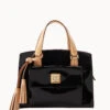 Patent Small Satchel Black