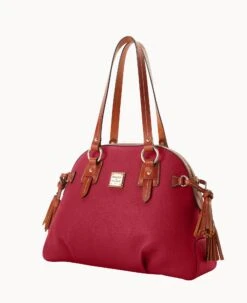Pebble Grain Domed Satchel Wine 26 Pebble Grain Domed Satchel Wine -Dooney & Bourke B2217G AWWNPATN ALT1 1