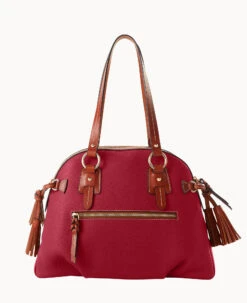 Pebble Grain Domed Satchel Wine 23 Pebble Grain Domed Satchel Wine -Dooney & Bourke B2217G AWWNPATN ALT3