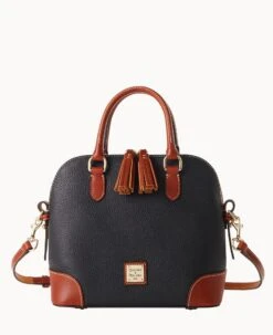Pebble Grain Domed Satchel Black 32 Pebble Grain Domed Satchel Black -Dooney & Bourke B2257G AWBLPATN 2