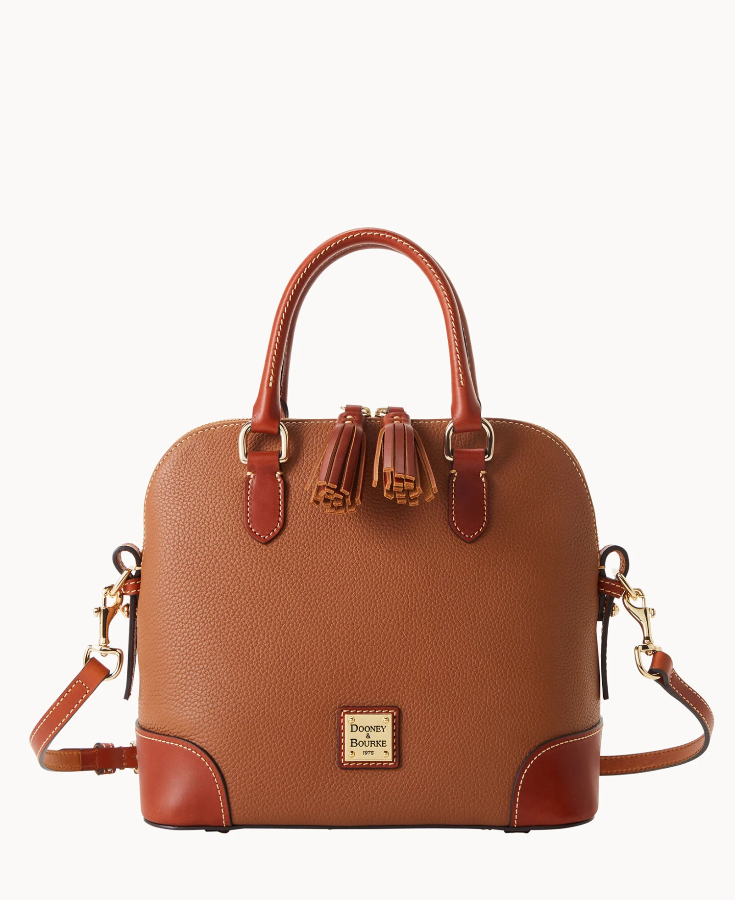 Pebble Grain Domed Satchel Black 15 Pebble Grain Domed Satchel Black - Image 15