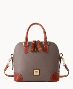 Pebble Grain Domed Satchel Black 35 Pebble Grain Domed Satchel Black -Dooney & Bourke B2257G AWELPATN