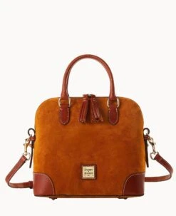 Suede Domed Satchel Wine -Dooney & Bourke B2257G SUHNPATN