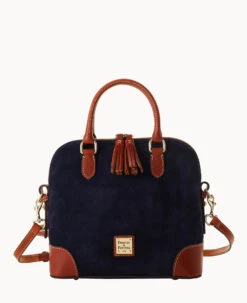 Suede Domed Satchel Wine -Dooney & Bourke B2257G SUNVPATN