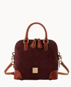 Suede Domed Satchel Wine -Dooney & Bourke B2257G SUWNPATN 2