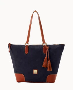 Suede Career Tote Navy