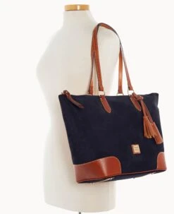 Suede Career Tote Navy -Dooney & Bourke B2258G SUNVPATN ALT4 1