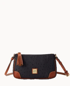 Ostrich Slim Crossbody Black