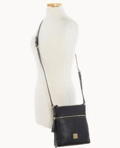 Pebble Grain Small Tassel Crossbody Black Black -Dooney & Bourke B2276G AWBLPABL ALT4 1