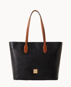 Ostrich Large Tote Black
