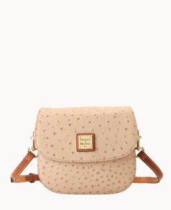 Ostrich Saddle Bag Sand -Dooney & Bourke B2323G OTSDPAKR 2