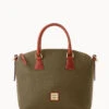 Pebble Grain Domed Satchel Olive