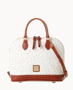 Ostrich Zip Zip Satchel Bone -Dooney & Bourke B2343G OTBOPATN 1