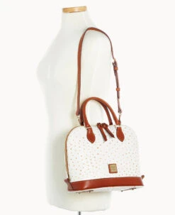 Ostrich Zip Zip Satchel Bone -Dooney & Bourke B2343G OTBOPATN ALT4