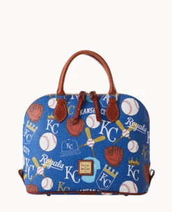 MLB Royals Zip Zip Satchel ROYALS 18 MLB Royals Zip Zip Satchel ROYALS -Dooney & Bourke B2343G QUBUPATNRYLS