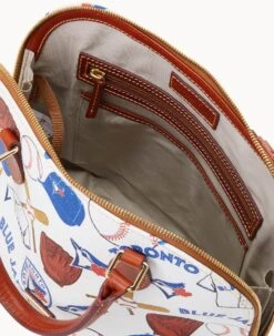 MLB Blue Jays Zip Zip Satchel BLUE JAYS 15 MLB Blue Jays Zip Zip Satchel BLUE JAYS -Dooney & Bourke B2343G QUMWPATNBJAY ALT2 1
