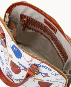 MLB Blue Jays Zip Zip Satchel BLUE JAYS 11 MLB Blue Jays Zip Zip Satchel BLUE JAYS -Dooney & Bourke B2343G QUMWPATNBJAY ALT2