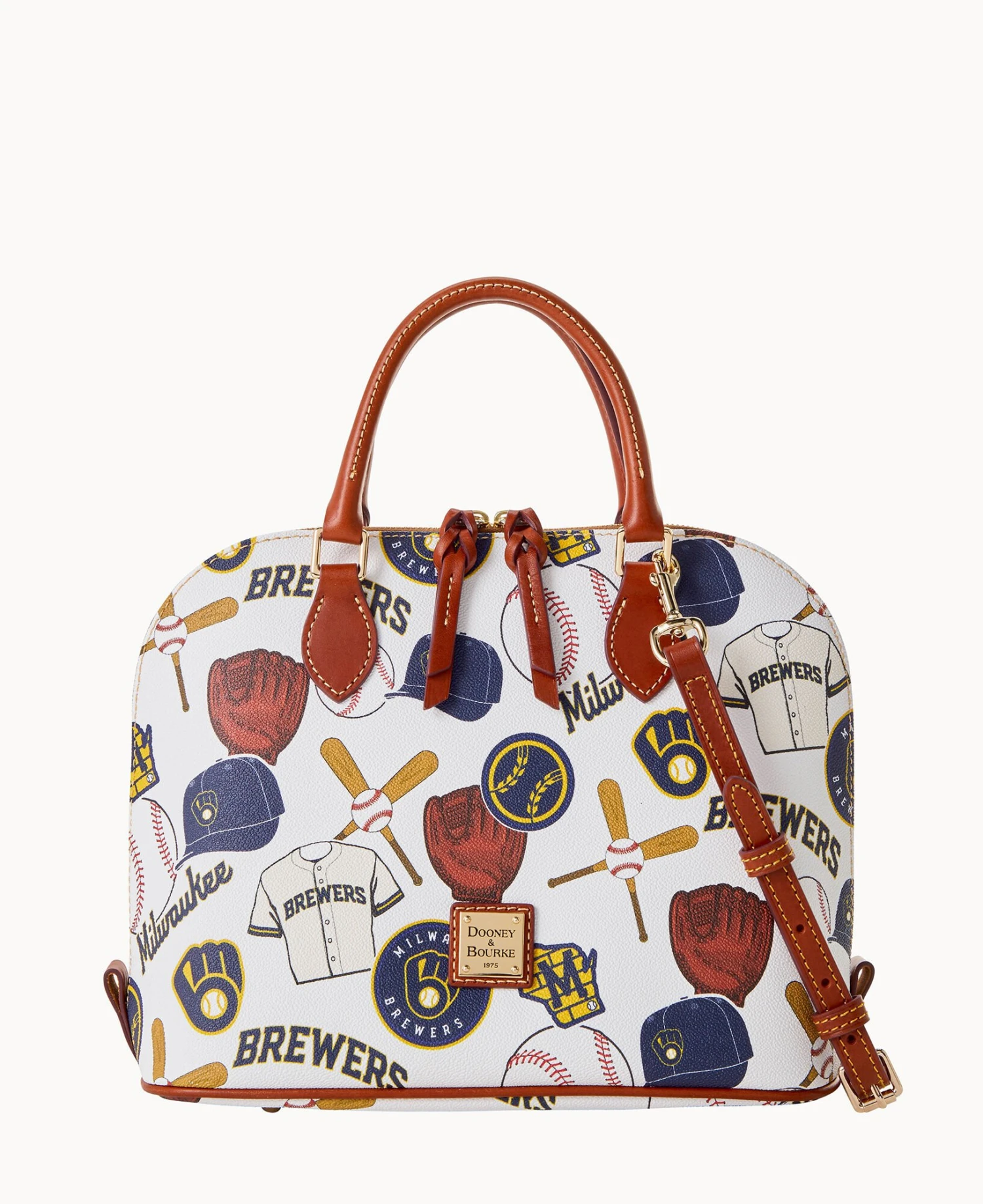 MLB Brewers Zip Zip Satchel BREWERS 5 MLB Brewers Zip Zip Satchel BREWERS - Image 5