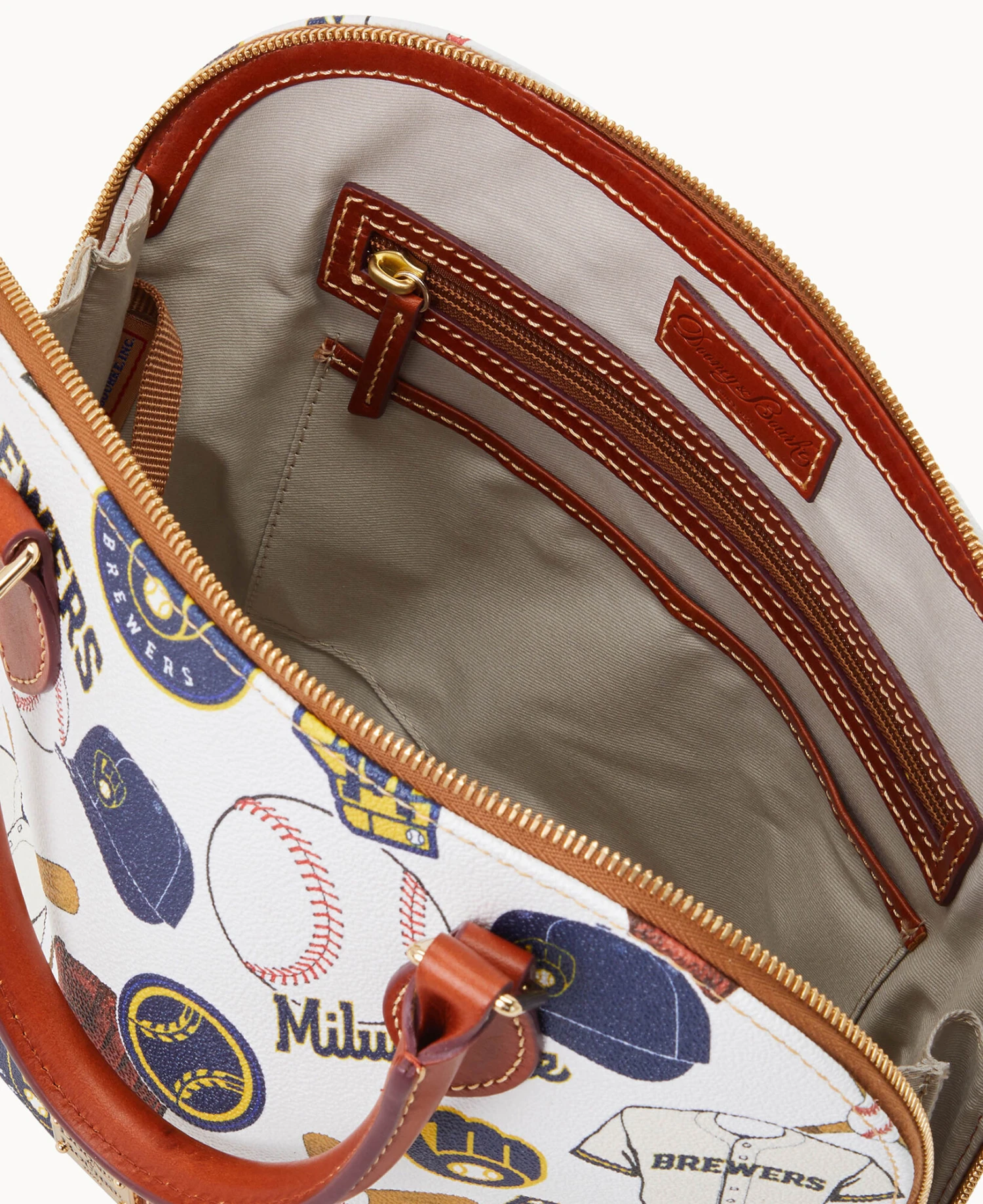 MLB Brewers Zip Zip Satchel BREWERS 3 MLB Brewers Zip Zip Satchel BREWERS - Image 3