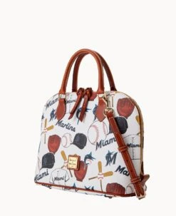 MLB Marlins Zip Zip Satchel MARLINS -Dooney & Bourke B2343G QUMWPATNMRLN ALT1 1