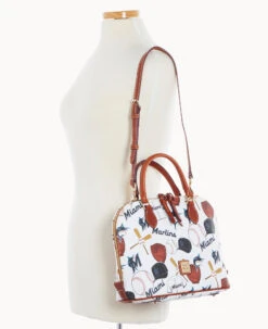 MLB Marlins Zip Zip Satchel MARLINS -Dooney & Bourke B2343G QUMWPATNMRLN ALT4