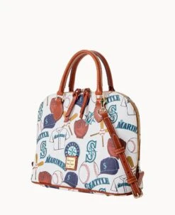 MLB Mariners Zip Zip Satchel MARINERS -Dooney & Bourke B2343G QUMWPATNMRNR ALT1 1