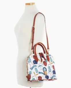 MLB Mariners Zip Zip Satchel MARINERS -Dooney & Bourke B2343G QUMWPATNMRNR ALT4 1