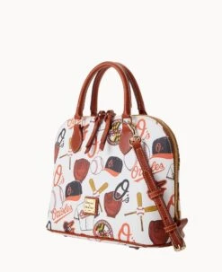 MLB Orioles Zip Zip Satchel ORIOLES -Dooney & Bourke B2343G QUMWPATNORLS ALT1 1