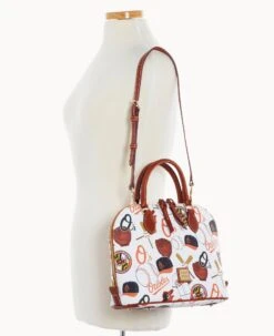 MLB Orioles Zip Zip Satchel ORIOLES -Dooney & Bourke B2343G QUMWPATNORLS ALT4 1