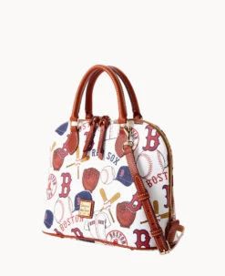 MLB Red Sox Zip Zip Satchel RED SOX -Dooney & Bourke B2343G QUMWPATNRDSX ALT1