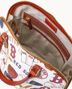 MLB Red Sox Zip Zip Satchel RED SOX -Dooney & Bourke B2343G QUMWPATNRDSX ALT2 1